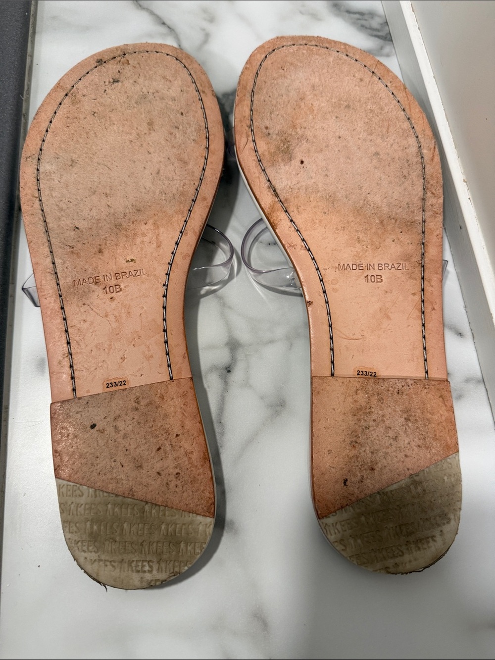 TKEES Gemma flat slide women’s white sandals size 10 B - Picture 4 of 4